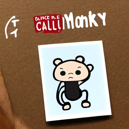 Image similar to sticker monkey shows call me gesture