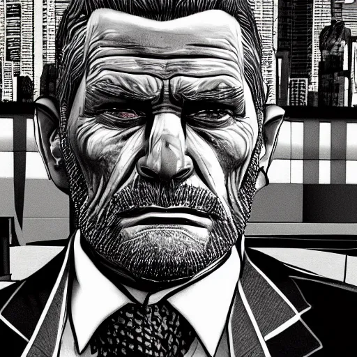 Image similar to highly detailed old man gta vice city art,, fantasy art by stephen bliss