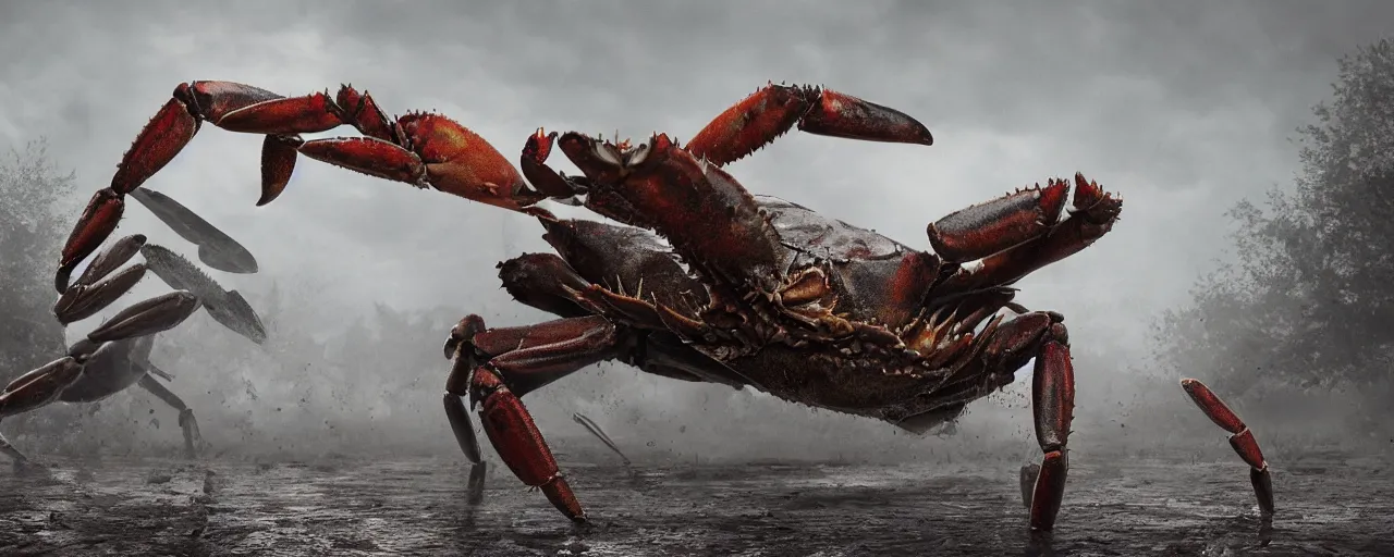 crab and gazelle chimera, moody mist, mud, water in | Stable Diffusion ...