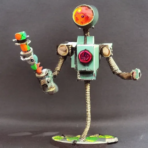 Image similar to E.M. Pino + miniature anti-bot machine created by Ziggy, the former Demon King