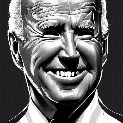 Prompt: portrait of joe biden, concept art by jama jurabaev, brush hard, artstation, high quality, brush stroke, very coherent symmetrical artwork