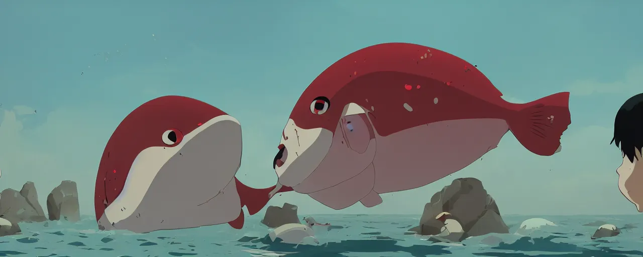 Image similar to piranhas attacking, blood in the water, atey ghailan, goro fujita, studio ghibli, rim light, terrifying, dark lighting, clear focus, very coherent