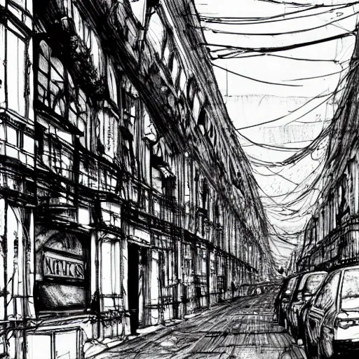Image similar to moscow streets by tsutomu nihei