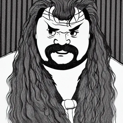 Prompt: hagrid, oldschool japanese artstyle