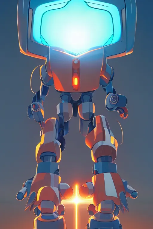 Image similar to metabots medabots medarotto medarot robot minimalist comics, behance hd by jesper ejsing, by rhads, makoto shinkai and lois van baarle, ilya kuvshinov, rossdraws global illumination ray tracing hdr radiating a glowing aura