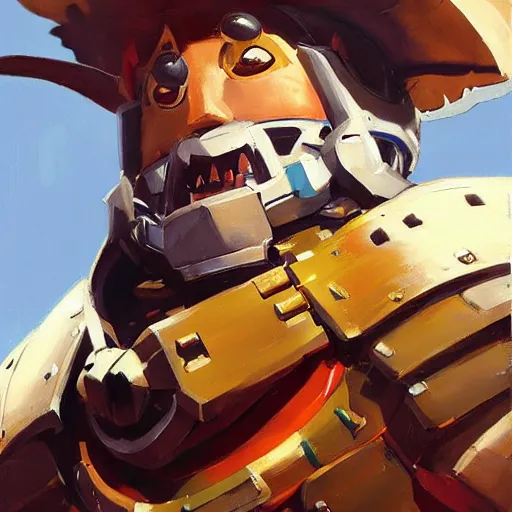 Image similar to greg manchess portrait painting of armored howl from howl's moving castle as overwatch character, medium shot, asymmetrical, profile picture, organic painting, sunny day, matte painting, bold shapes, hard edges, street art, trending on artstation, by huang guangjian, gil elvgren, ruan jia, randy vargas, greg rutkowski