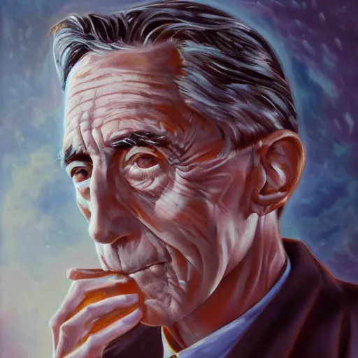 Prompt: The mighty kingly claude shannon father of cybernetics and artificial intelligence, highly detailed, award winning art, featured on art station