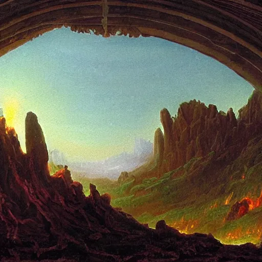 Prompt: Dante's First Circle of Hell, in the style of Thomas Cole