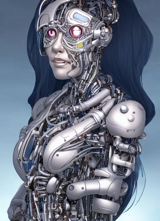 Prompt: portrait of a beautiful cyborg woman screams by Yukito Kishiro, biomechanical, hyper detailled, trending on artstation