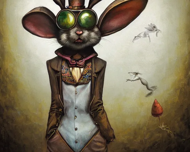 Image similar to steampunk rabbit waving hello by esao andrews