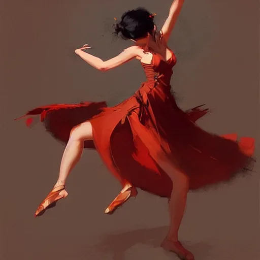 Image similar to a illustration of a beautiful woman dancing by bayard wu