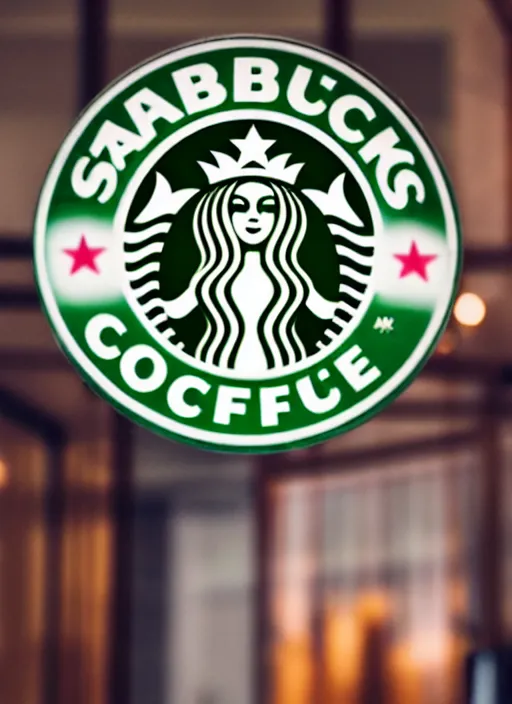 Prompt: a full portrait photo of real - life starbucks logo, f / 2 2, 3 5 mm, 2 7 0 0 k, lighting, perfect faces, award winning photography.