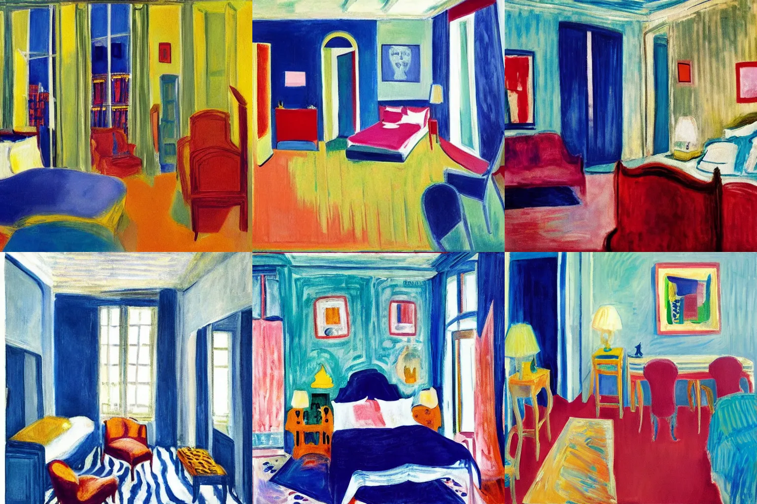 Prompt: “room in the Chelsea hotel, by Raoul Dufy, by Carlos Nadal, by Paul wonner” W 768