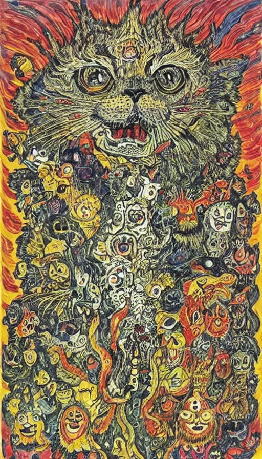 Prompt: rage, by louis wain