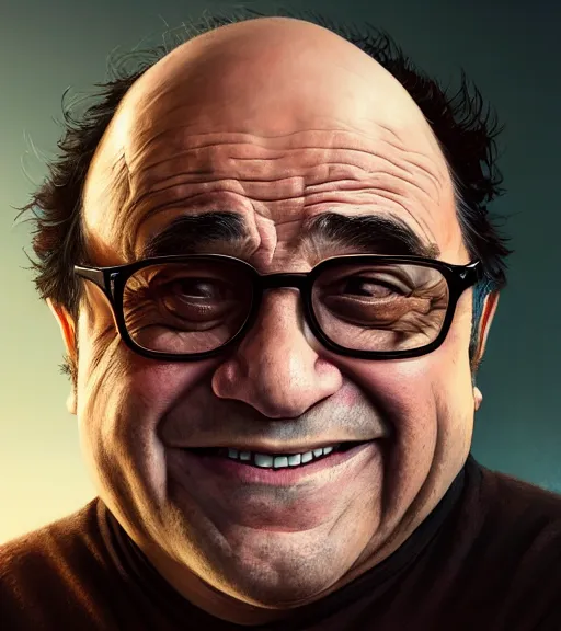 Image similar to Highly detailed portrait of Danny DeVito, in GTA V, Stephen Bliss, unreal engine, fantasy art by Greg Rutkowski, Loish, Rhads, ferdinand knab, Makoto Shinkai and Lois van baarle, ilya kuvshinov, rossdraws, Tom Bagshaw, global illumination, radiant light, detailed and intricate environment