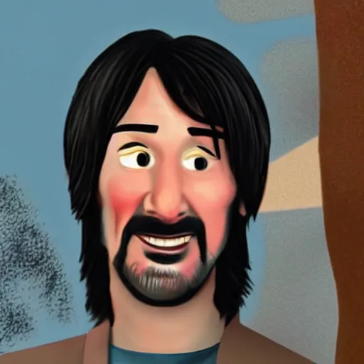 Image similar to Keanu reeves as a Pixar character