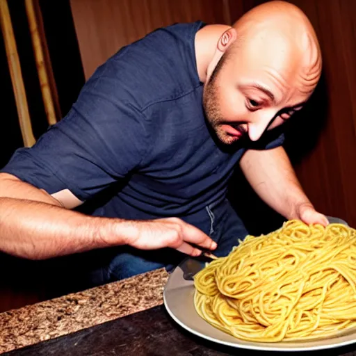 Image similar to joe bastianich puking spaghetti