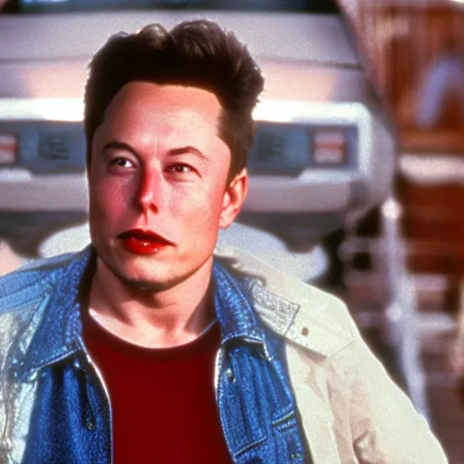 Image similar to Elon Musk in Back to the Future (1985), 8k