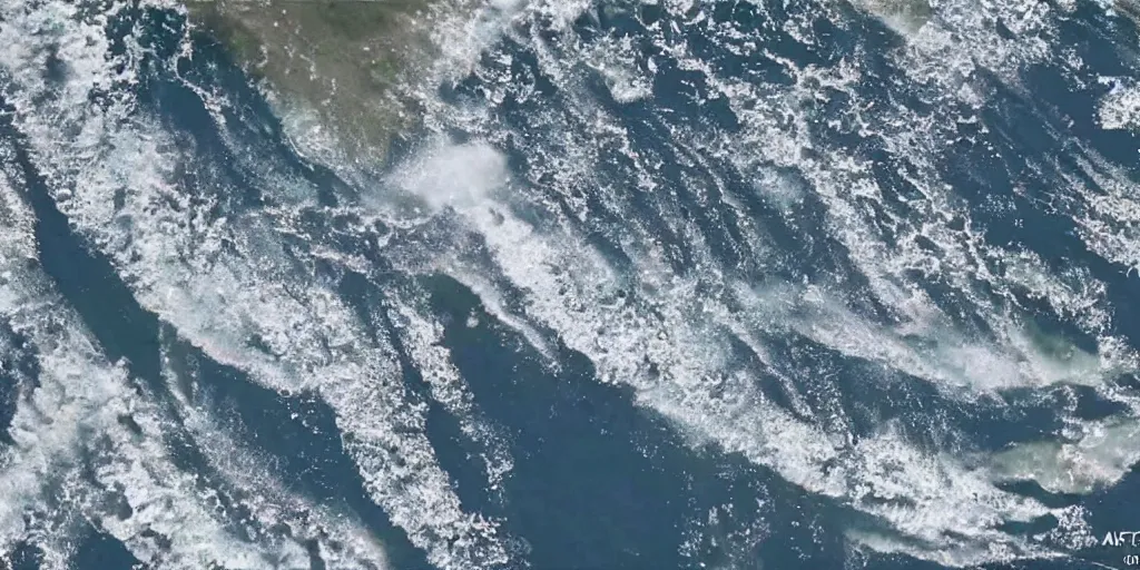 Image similar to ultra detailed and realistic picture of a tsunami hitting new york city