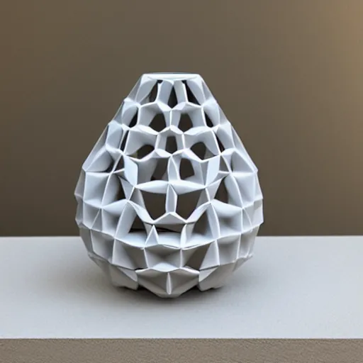 Image similar to 3d printed vase, Voronoi, parametric design