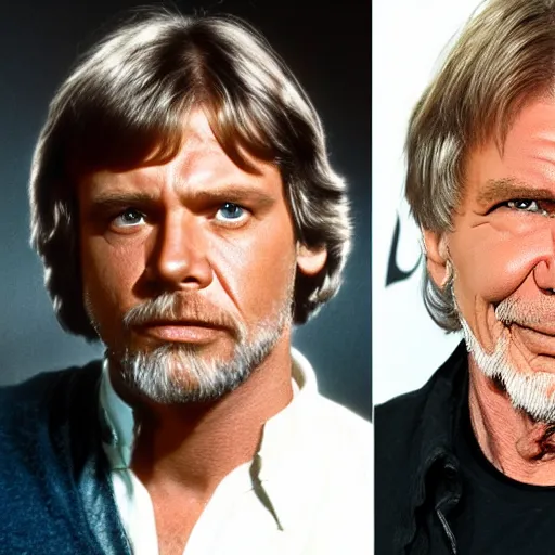 Image similar to mark hamill mixed with harrison ford