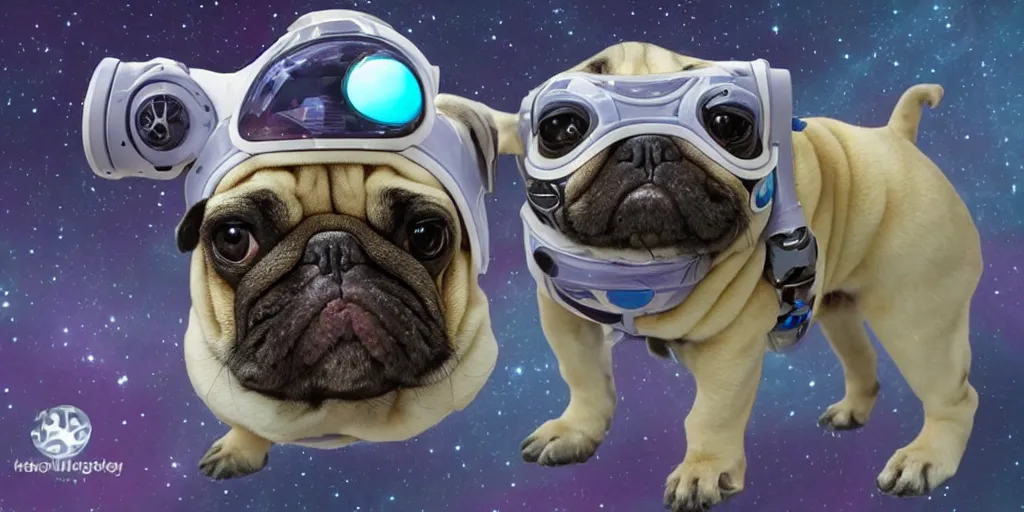 Prompt: futuristic space pug