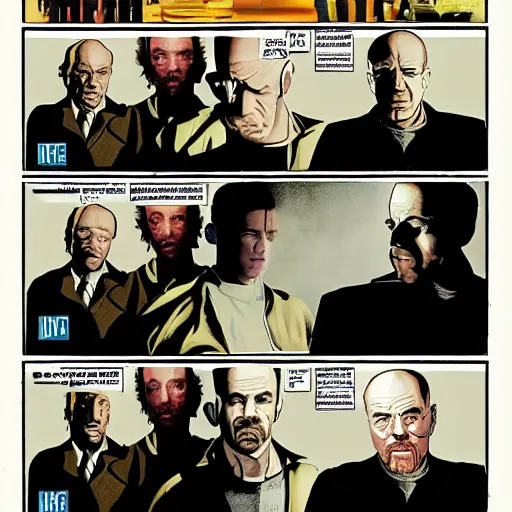 Prompt: Breaking Bad Season 1 Episode 1 as vertigo comic,