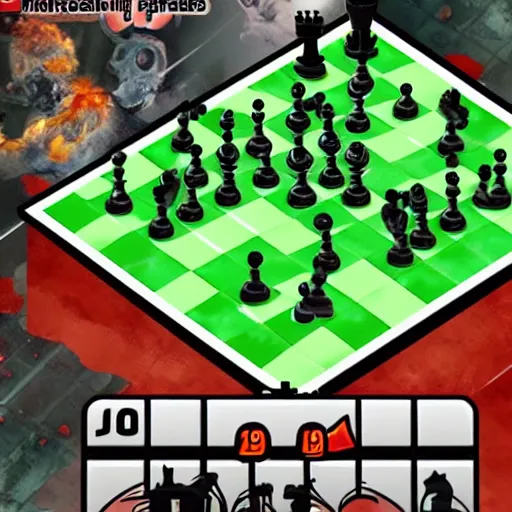 Image similar to zombies vs chess, the new android game that everyone is playing. advertising