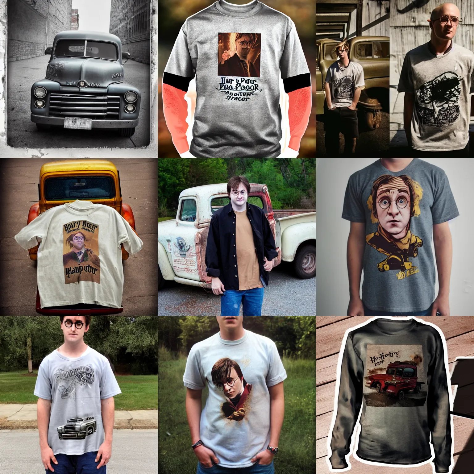 Harry Potter, beat up shirt, Natural Light, old pickup | Stable ...