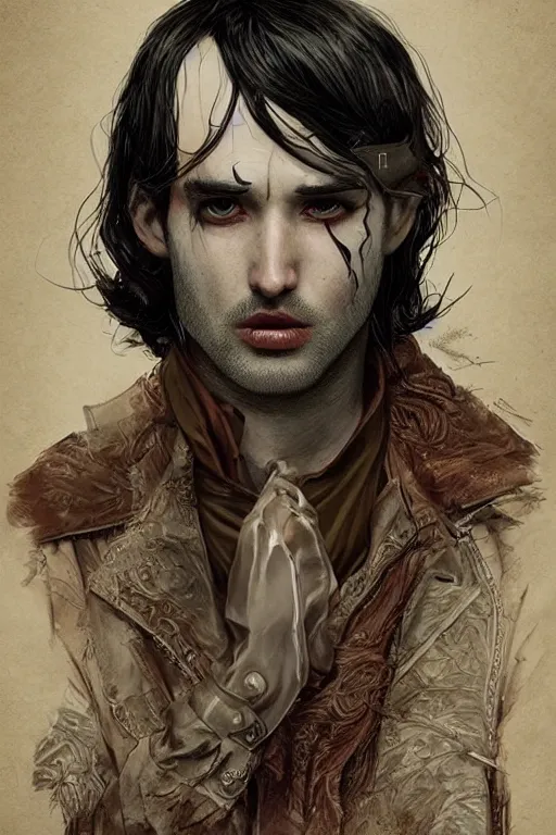 Image similar to tom sturridge as dream in sleepy hollow, full body, big two toned eyes, teeth gritted, horror, intricate details, cinematic, epic, realistic, anatomy, tomer hanuka, uplight, artstation, photorealistic, scary