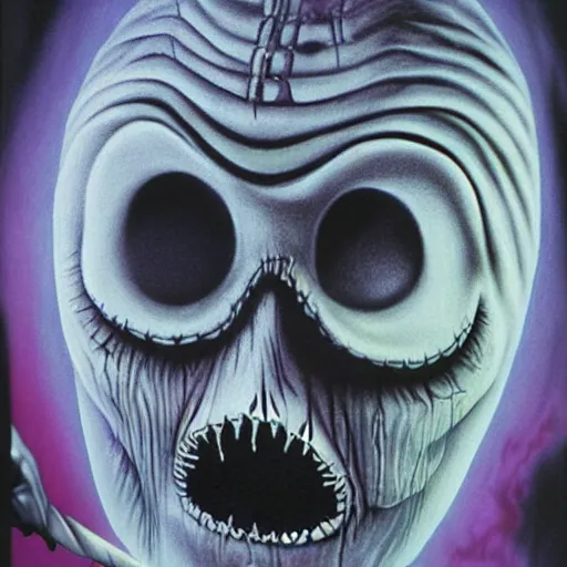 Image similar to the nightmare before christmas detailed airbrush photorealistic by h. r. giger
