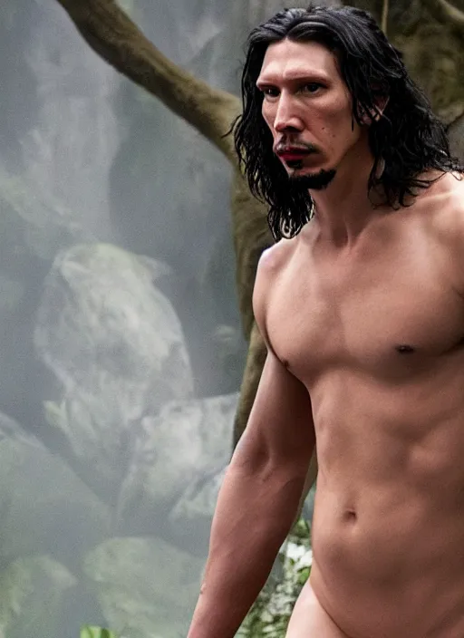 Image similar to adam driver as tarzan