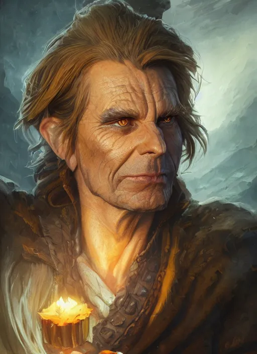 Image similar to autumnal rumpelstiltskin, d & d, fantasy, portrait, highly detailed, digital painting, trending on artstation, concept art, sharp focus, illustration, art by artgerm and greg rutkowski and magali villeneuve