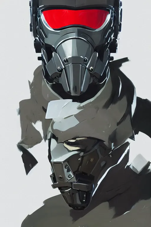 Image similar to cyborg ninja mask helmet metal gear solid artic suit swat commando andy warhol style, behance hd by jesper ejsing, by rhads, makoto shinkai and lois van baarle, ilya kuvshinov, rossdraws global illumination