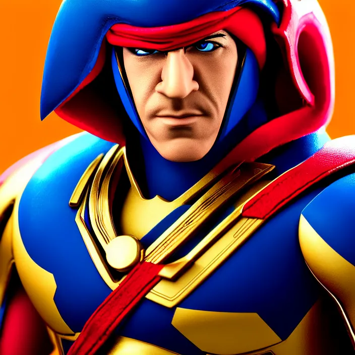 Image similar to cinematic portrait, captain falcon from super smash brothers, sheik mohammad ruler of dubai, head and chest only, masterpiece, cinematic composition, beautiful lighting, sharp, details, hyper - detailed, hd, 4 k