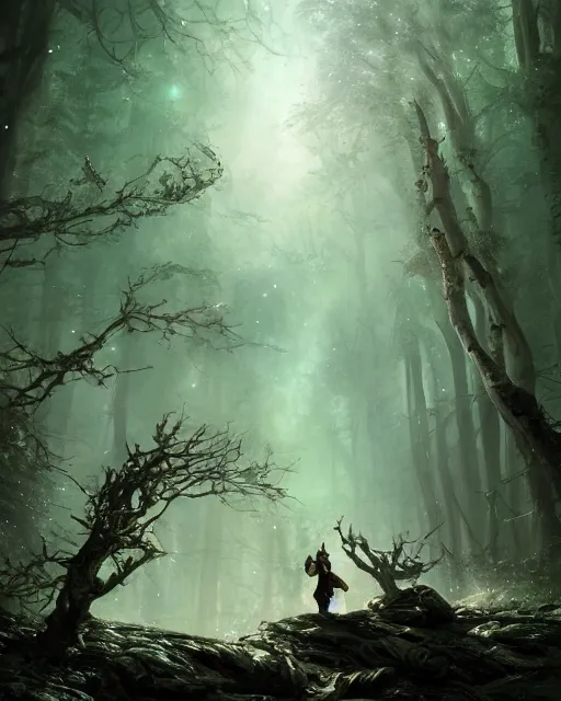 Prompt: sarah bolger as dnd elf with black hair black dress as pathfinder in a nebula forest by greg rutkowski, high key lighting, volumetric light, digital art, highly detailed, fine detail, intricate, ornate, complex, octane render, unreal engine, photorealistic digital painting, artstation, concept art, sharp focus, art by greg rutkowski and alphonse mucha