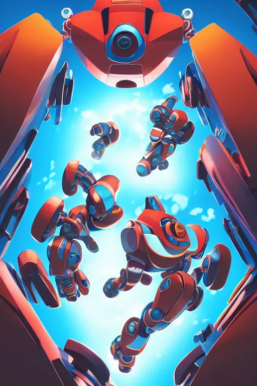 Image similar to metabots medabots medarotto medarot robot minimalist comics, behance hd by jesper ejsing, by rhads, makoto shinkai and lois van baarle, ilya kuvshinov, rossdraws global illumination ray tracing hdr radiating a glowing aura