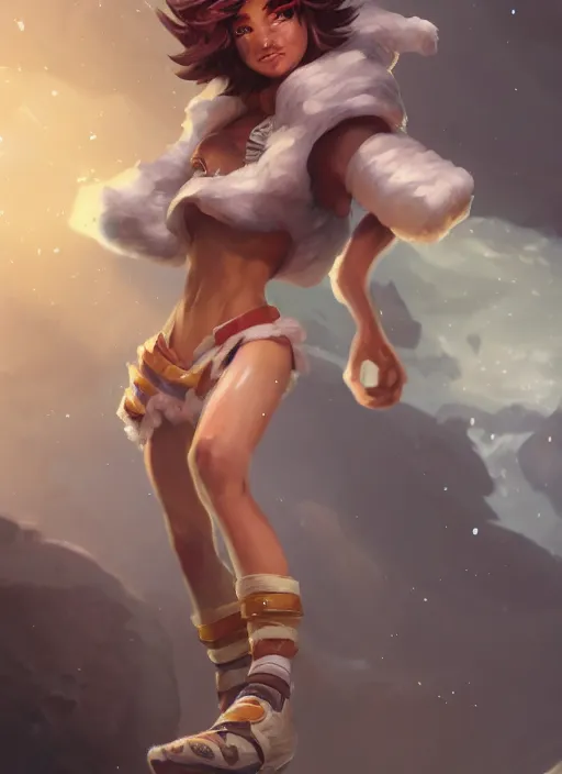 Image similar to taliyah, from league of legends, al natural, exhibant, boxing, in shape, hyper detailed, digital art, trending in artstation, cinematic lighting, studio quality, smooth render, unreal engine 5 rendered, octane rendered, art style by klimt and nixeu and ian sprigger and wlop and krenz cushart