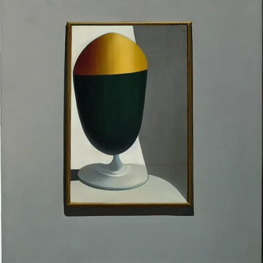 Image similar to a painting by the caretaker of an abstract sculpture still life by giorgio de chirico