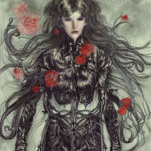 Prompt: a painting in the style of ayami kojima and in the style of charles dulac.