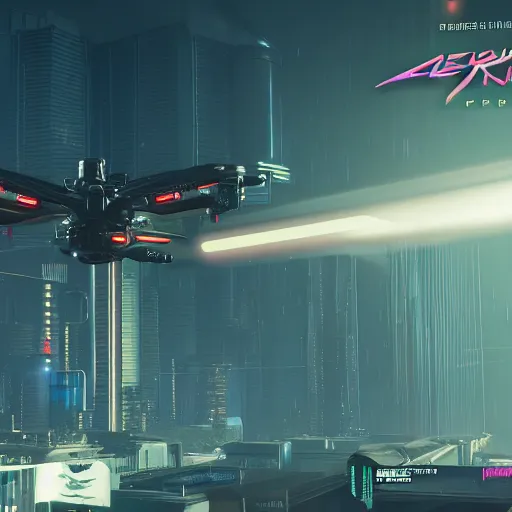 Image similar to Cyberpunk 2077. CP2077. 3840 x 2160. evil drone concept