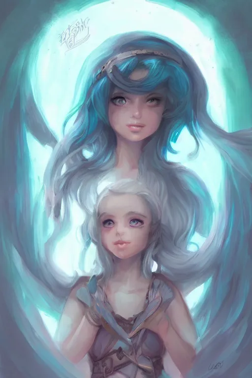 Image similar to a portrait of a cute fantasy girl by Ross Tran and loish