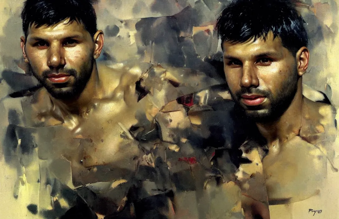 Prompt: portrait of sergio aguero!!!!!!!!!!!!!!!!!!!!!!!!!!!, detailed face, detailed painting, epic lighting, by ilya repin, phil hale and kent williams