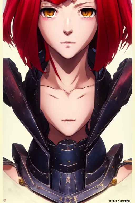 Image similar to portrait of Anime sister of battle, Warhammer 40000, cute-fine-face, red-short-hair pretty face, realistic shaded Perfect face, fine details. Anime. realistic shaded lighting by Ilya Kuvshinov katsuhiro otomo ghost-in-the-shell, magali villeneuve, artgerm, rutkowski, WLOP Jeremy Lipkin and Giuseppe Dangelico Pino and Michael Garmash and Rob Rey