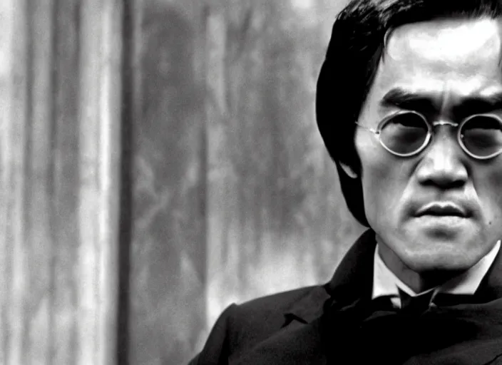 Prompt: a film still of professor bruce lee as albus dumbledore in harry potter