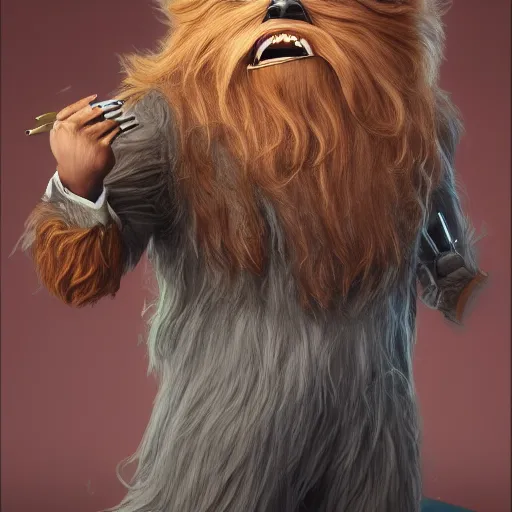 Image similar to Chewbacces as an animatronic, hyperdetailed, artstation, cgsociety, 8k