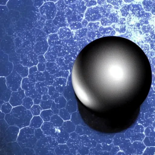 Image similar to Room-temperature superconductor floating in midair, metallic carbon orb floating