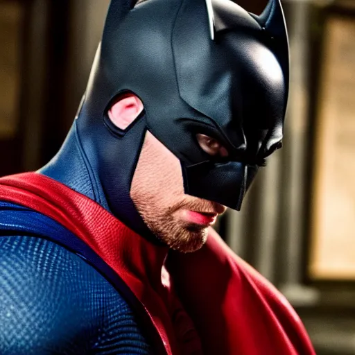 Prompt: chris evans as batman in batman vs. superman ( 2 0 1 6 ), production photo