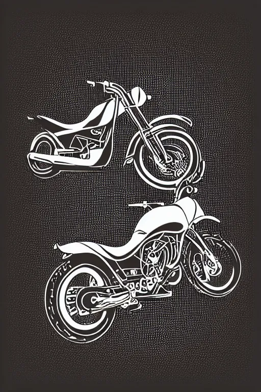 Image similar to minimalist boho style art of a motorbike, illustration, vector art