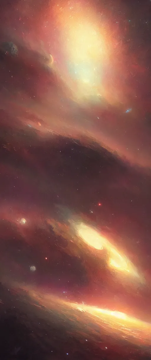 Image similar to A painting of a Galaxy trending on artstation in the style of Greg Rutkowski